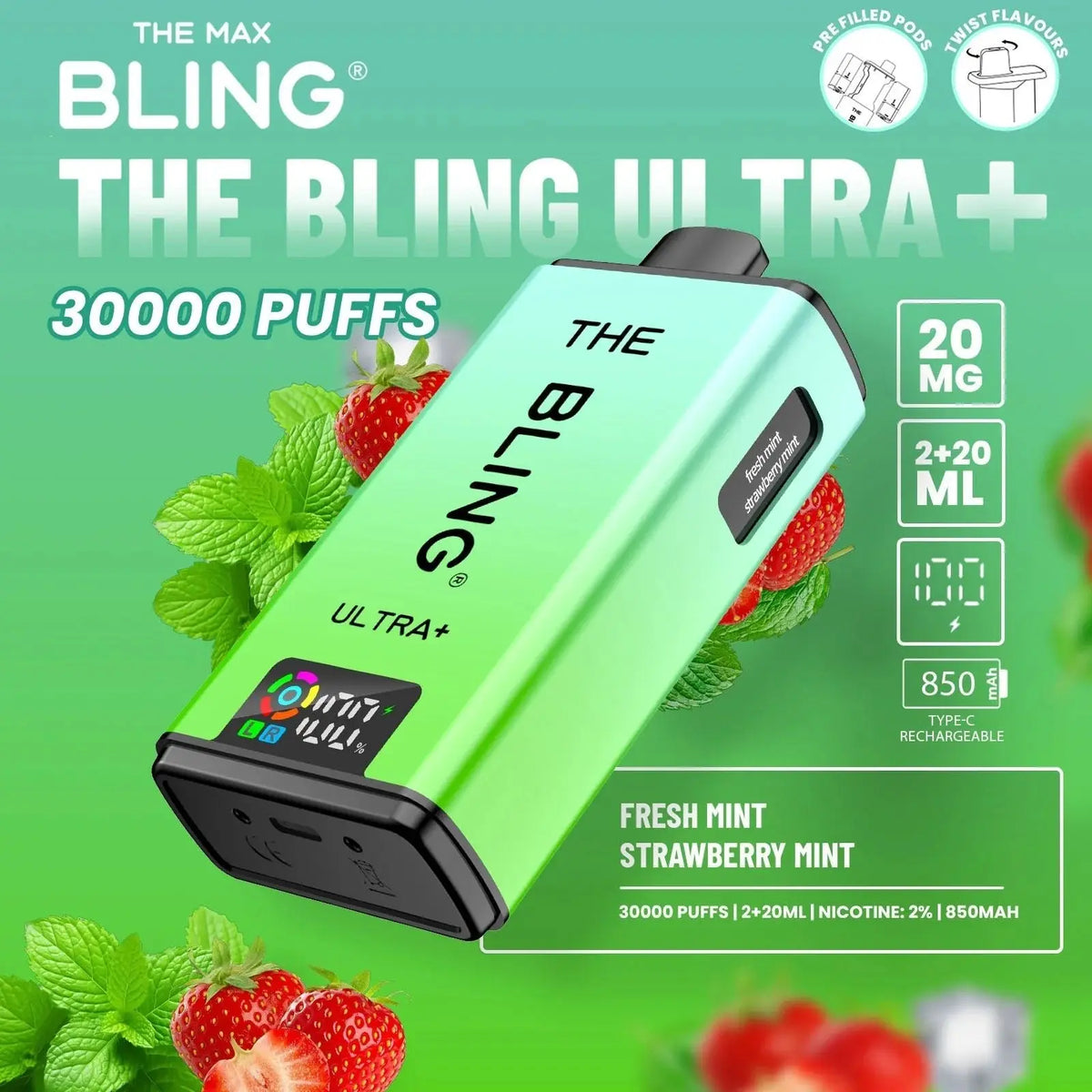 Crystal Bling Ultra Plus 30K Pod Kit  Any 3 for 25 | Washington Vapes UK