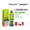 Shop Maxfel Fanady Legend 2400 Disposable 8 in 1 Vape - Washington Vapes
